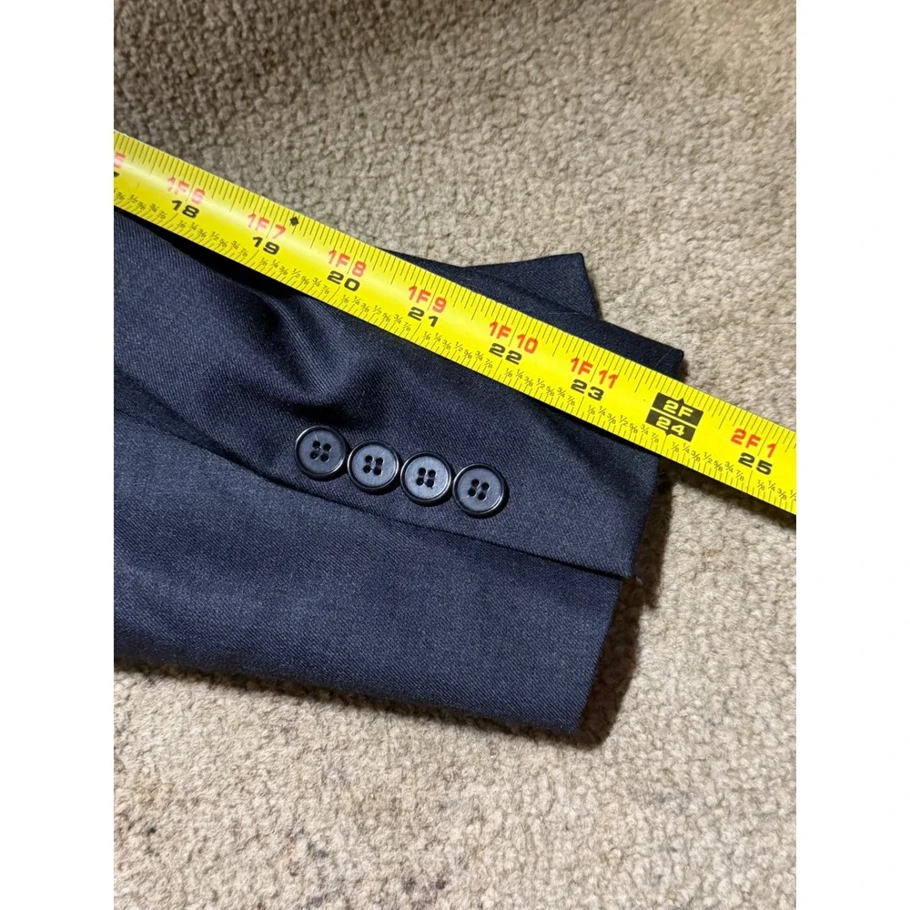 Tasso Elba Mens 48R Wool 2 Piece Suit Navy Blue Pleated Cuffed 2 Button Blazer